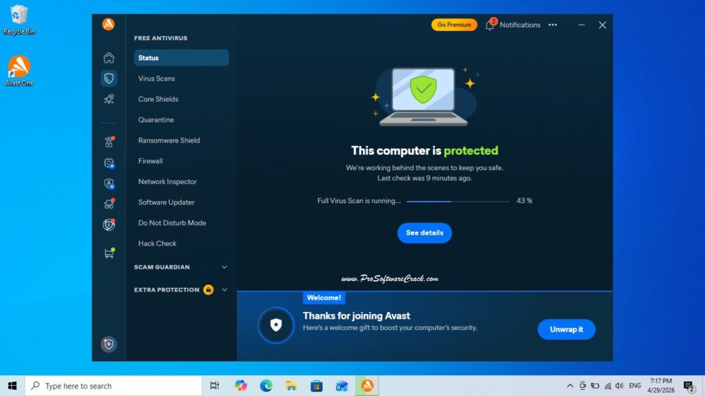 Avast Antivirus Free 25.12.10659.0 (www.ProSoftwareCrack.com)